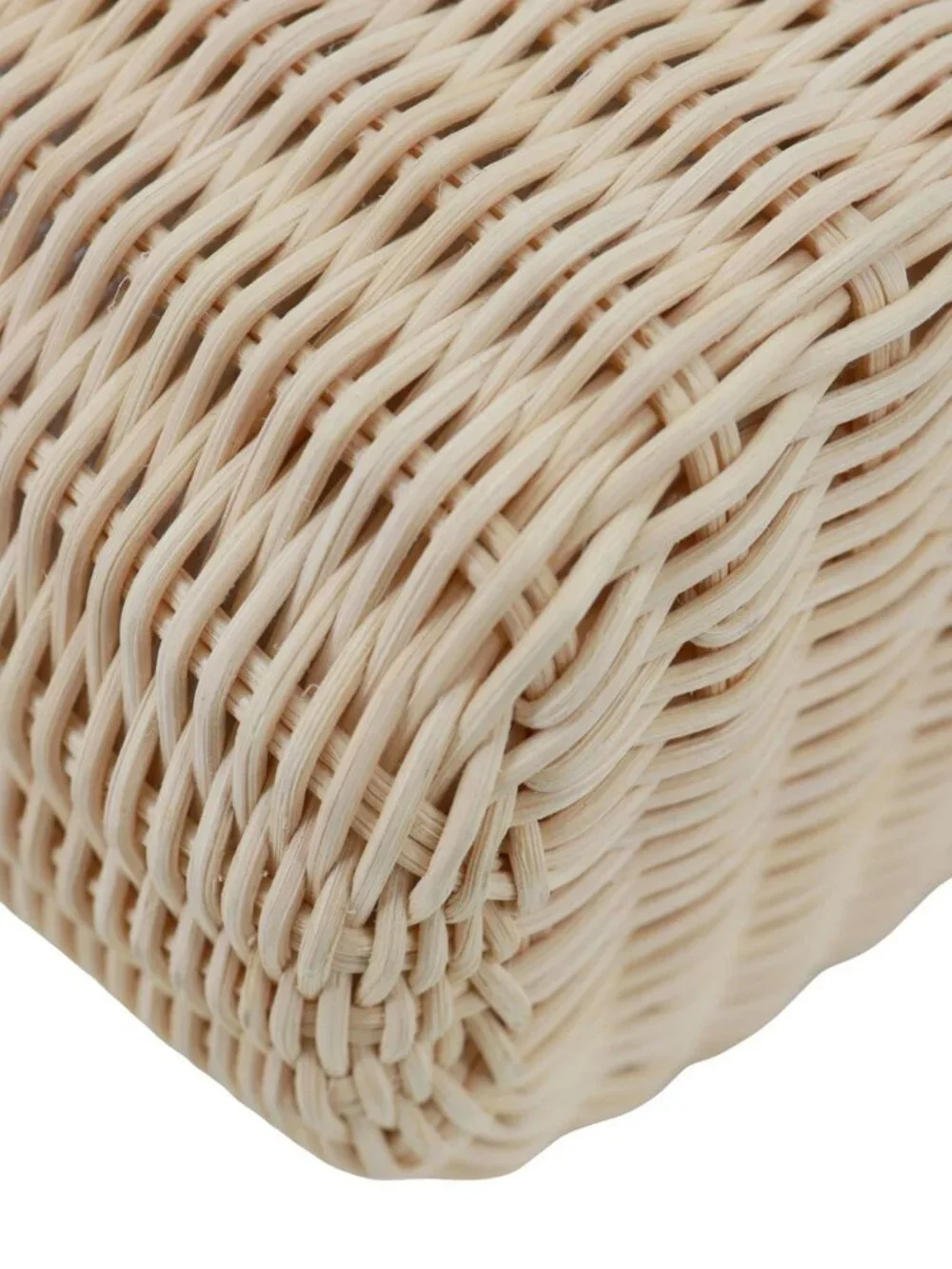 Valentino Garavani Vlogo Raffia Wicker Bucket Bag Beige